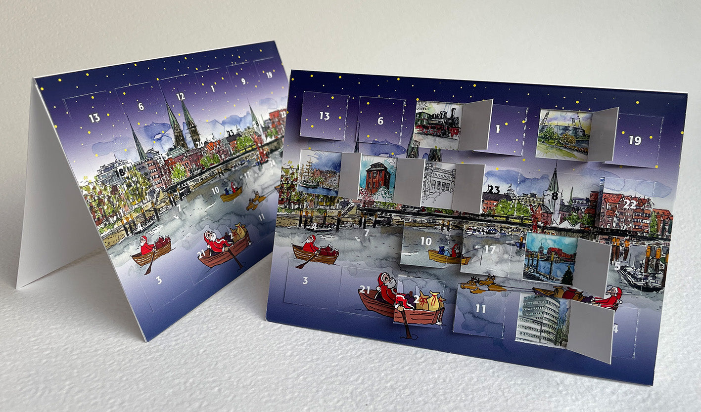 Adventskalender-Klappkarte Weser