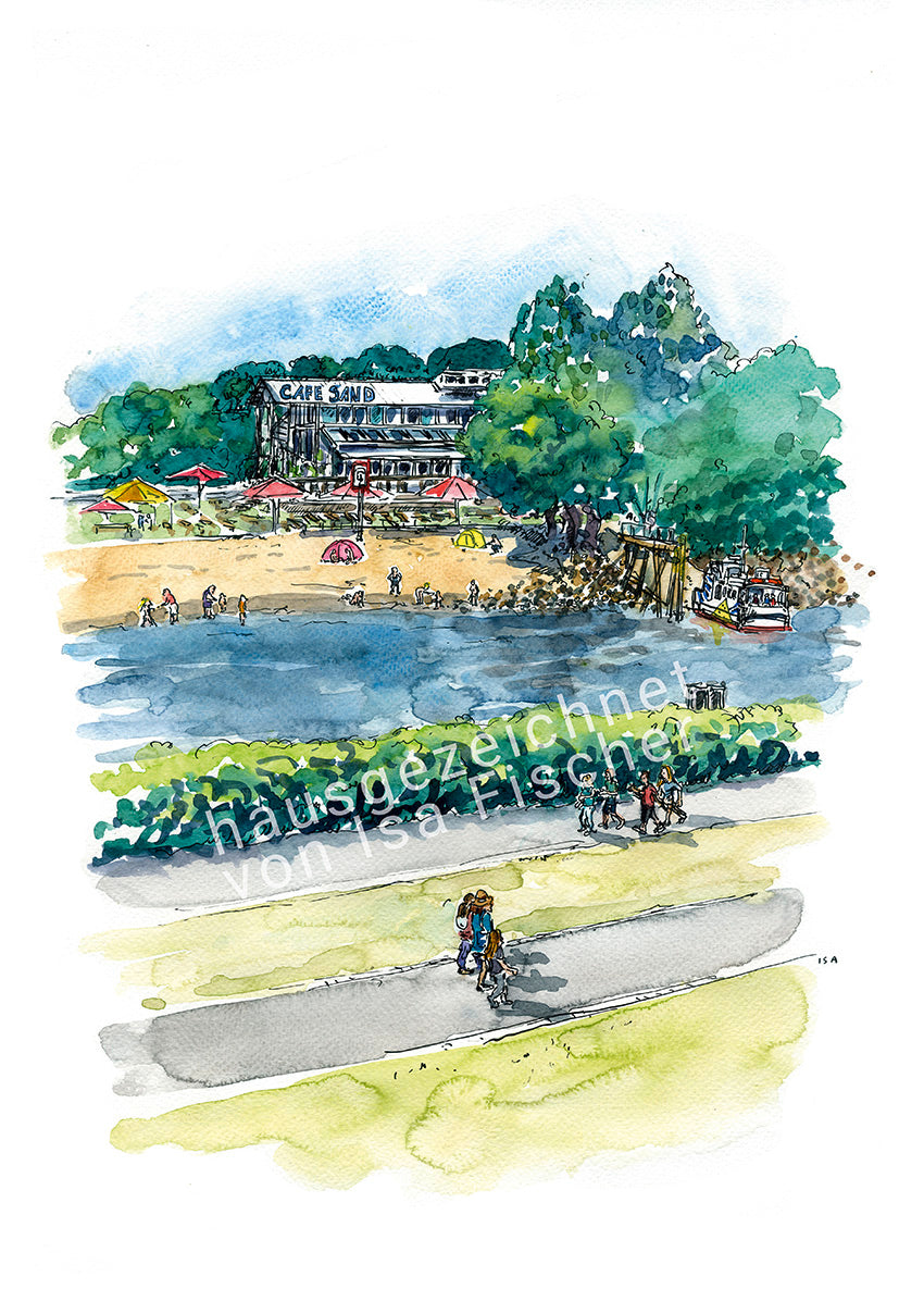 Originalzeichnung "Café Sand"