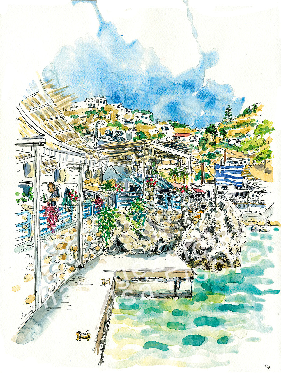 Originalzeichnung "Chora Sfakion"