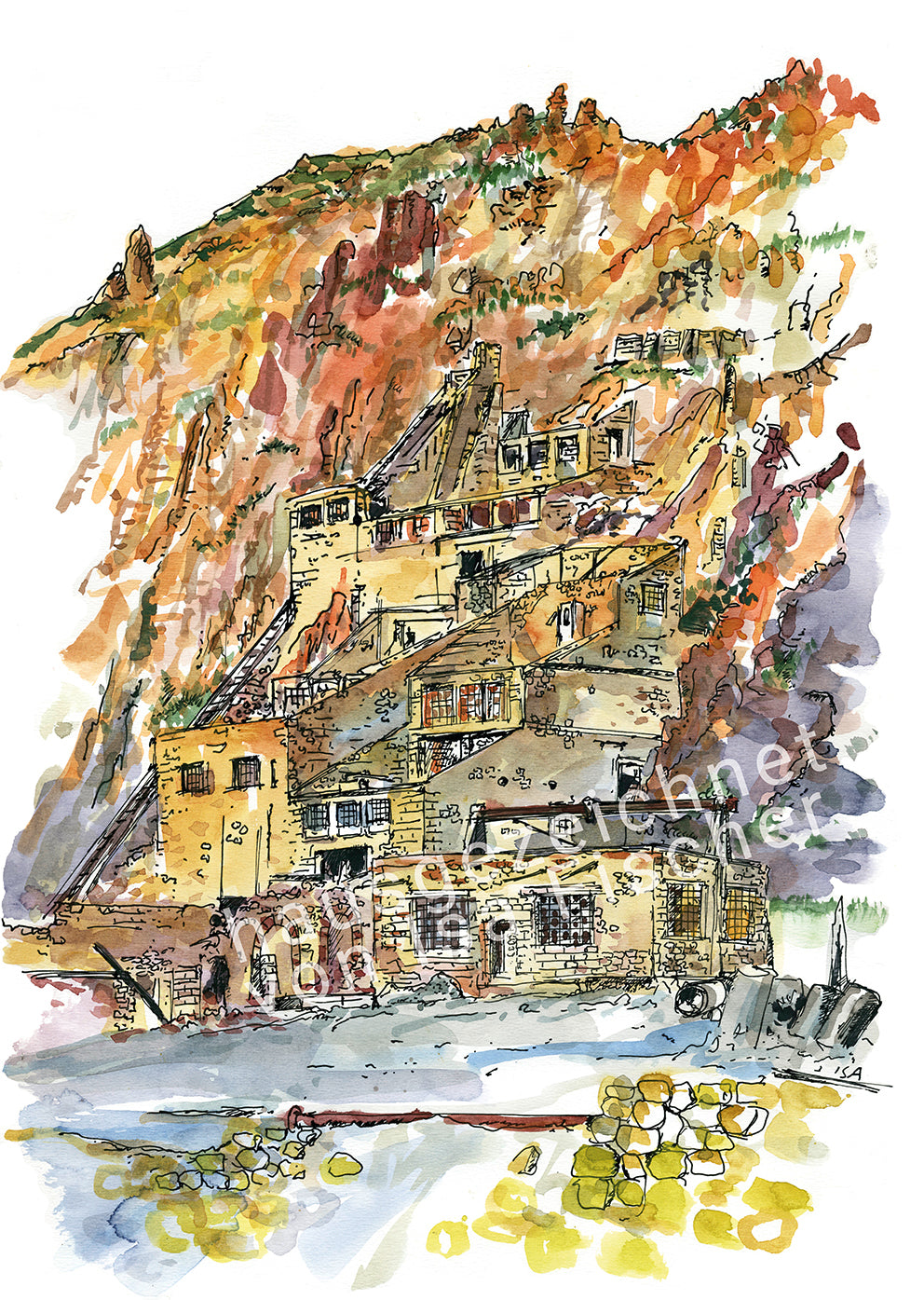 Originalzeichnung "Old Sulfur Mine"