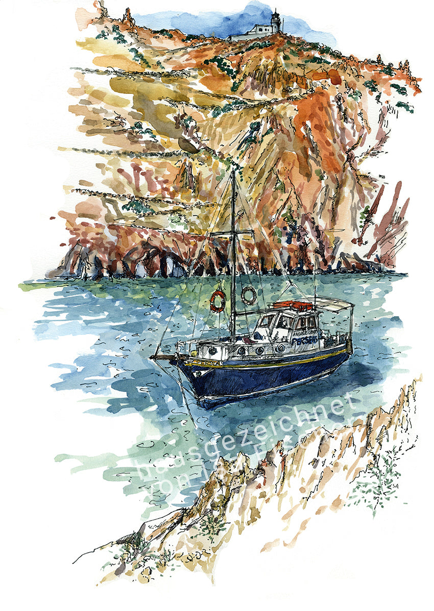 Originalzeichnung "Perseas vor Poliegos"