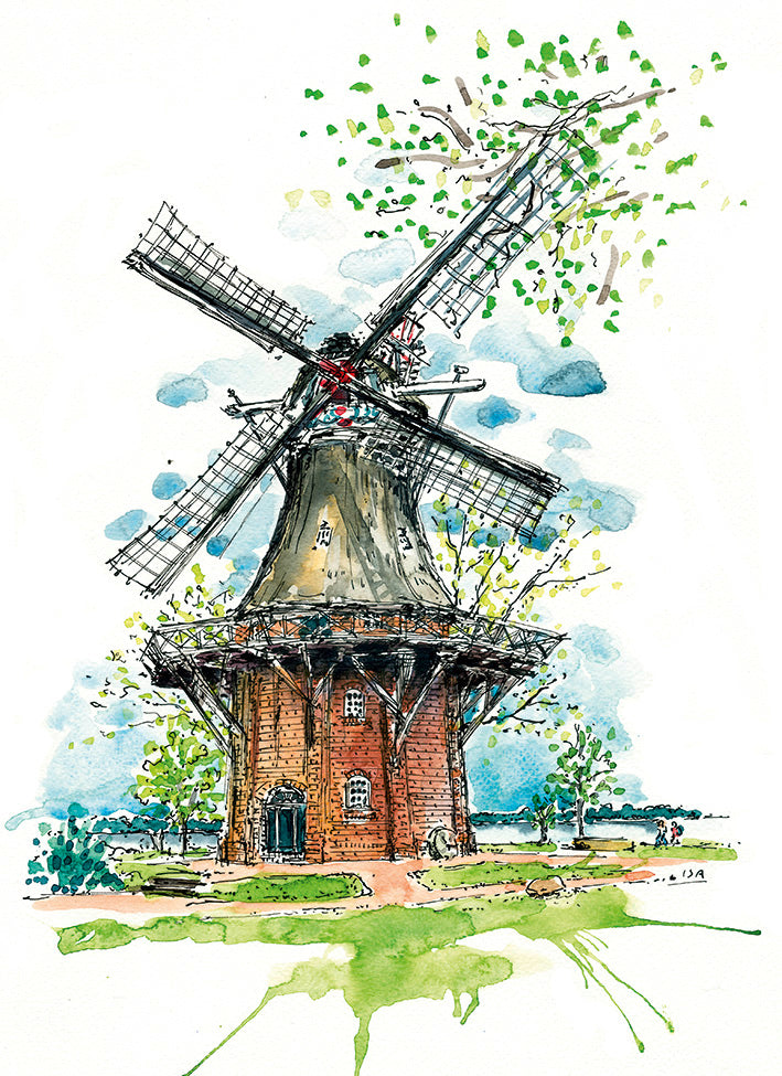 Postkarte Mühle Bad Zwischenahn