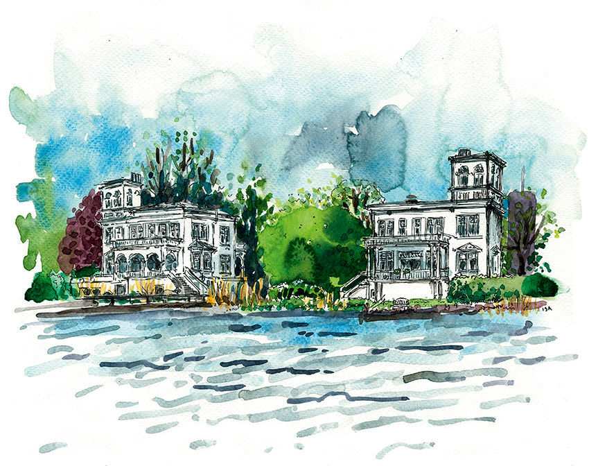 Postkarte Zwillingsvillen BZ