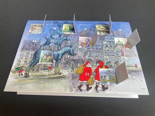 Adventskalender-Klappkarte Stadtmusikanten