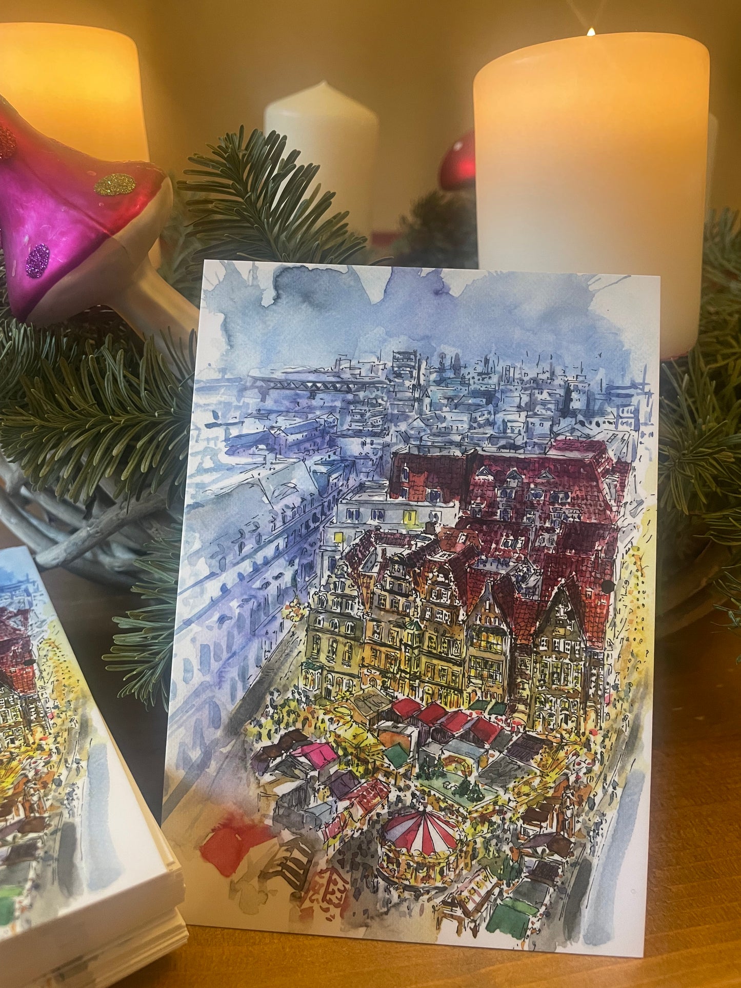 Postkarte Weihnachtsmarkt Bremen