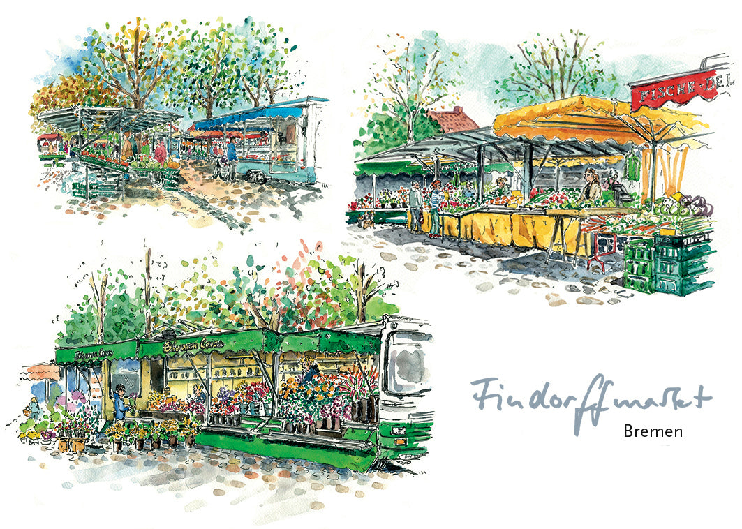 Postkarte Findorffmarkt
