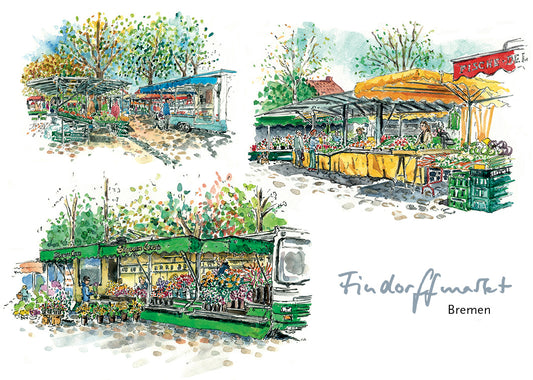 Postkarte Findorffmarkt