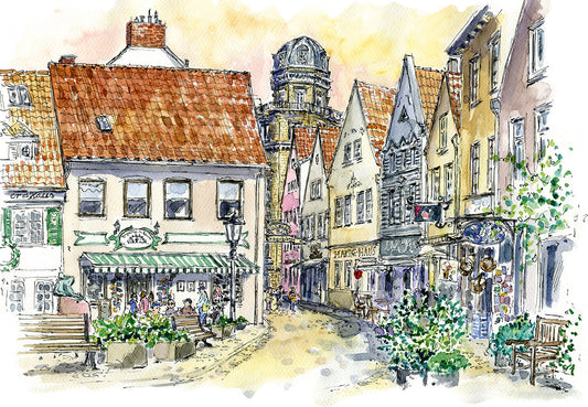 Postkarte Schnoor Am Landherrnamt