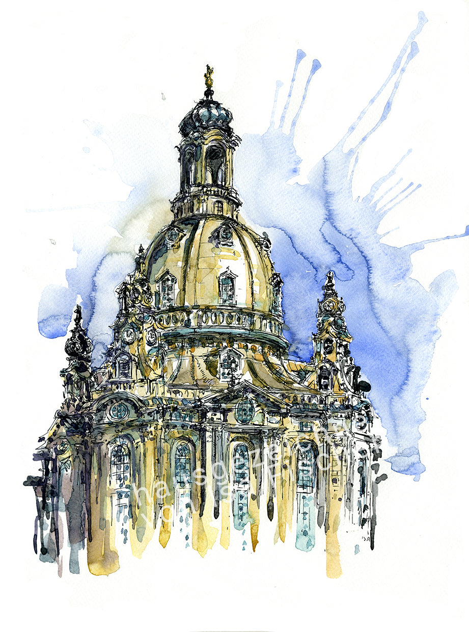 Originalzeichnung "Frauenkirche Dresden"