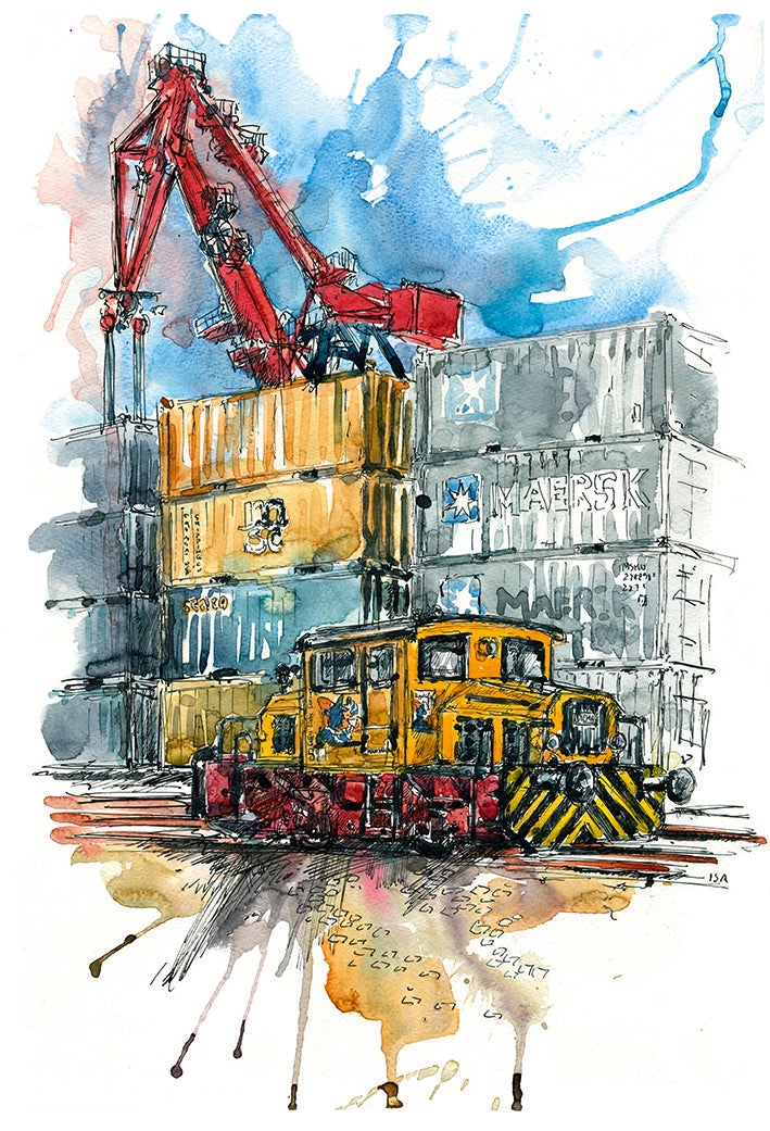 Postkarte Lok Fabrikenhafen