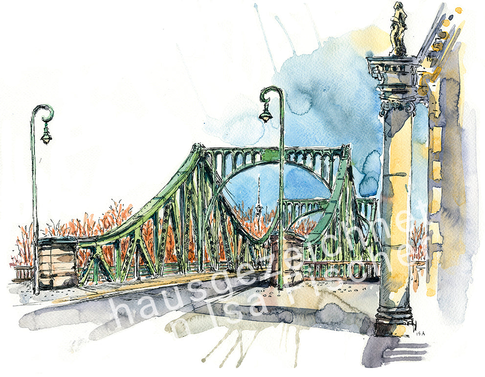 Originalzeichnung "Glienicker Brücke Potsdam"