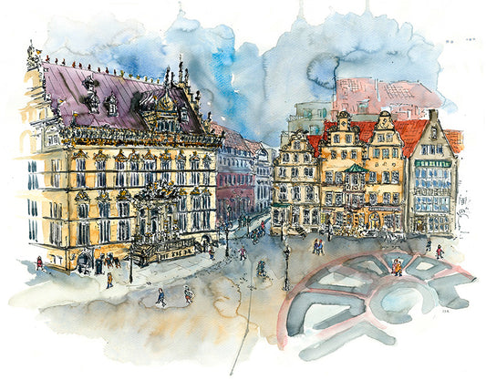 Postkarte Bremer Marktplatz