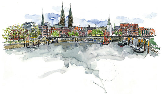 Postkarte Weserbrücke Bremen