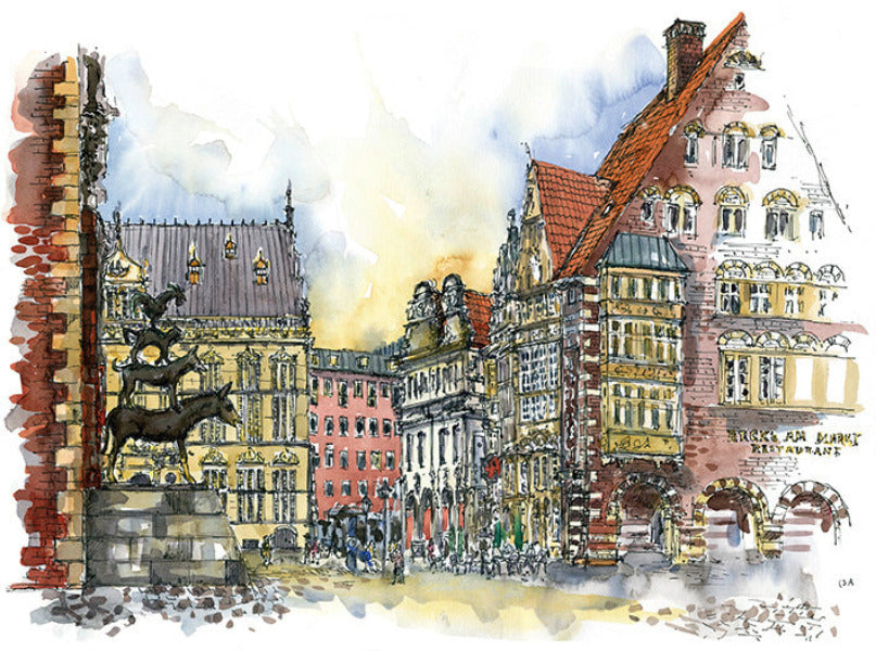 Postkarte Bremer Stadtmusikanten 2