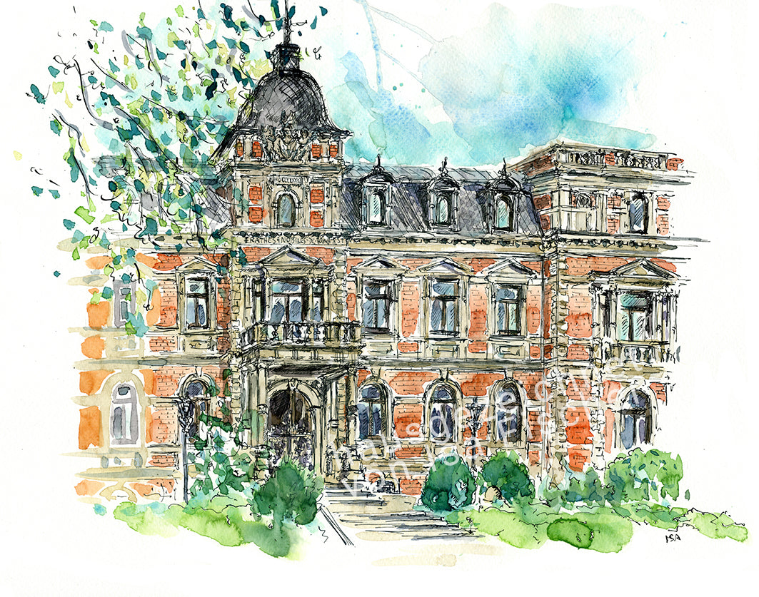 Originalzeichnung "Schloss Etelsen"
